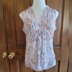White House Black Market Sz M Top Pink Black White Gray P2P 18 L 25.5